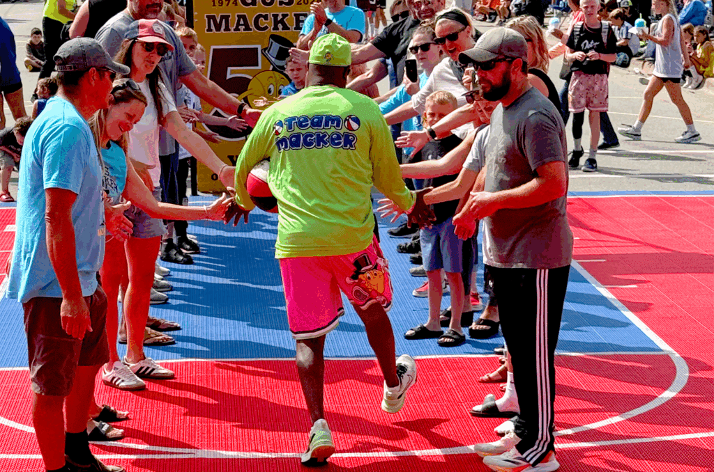 Outdoor sports event celebration