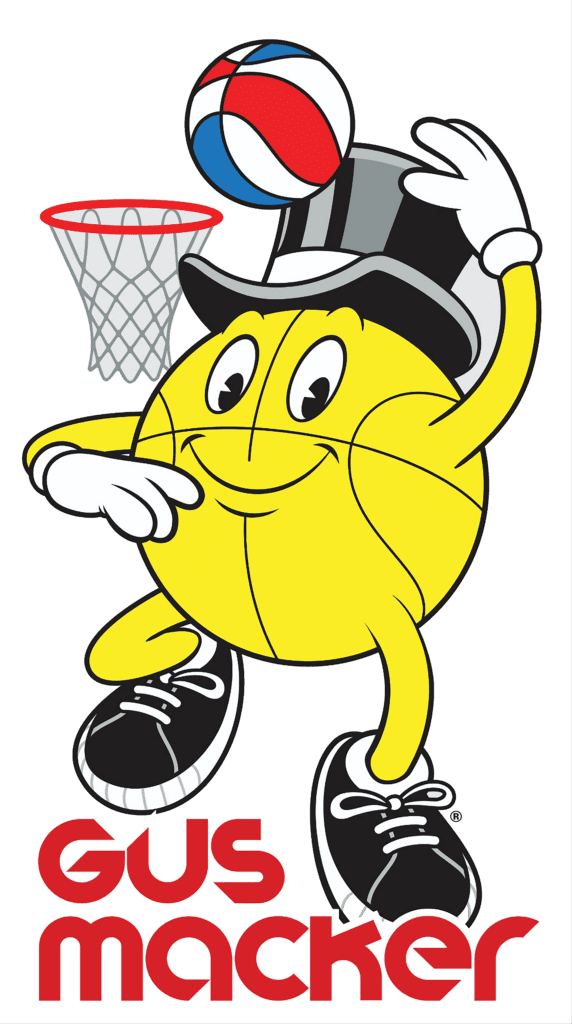 Cartoon basketball character wearing a hat and sneakers, posing confidently.